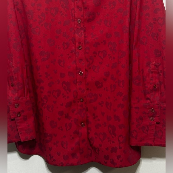 Chicos No Iron Chic Stretch Heart Leopard Print Button Up Shirt - Picture 7 of 15